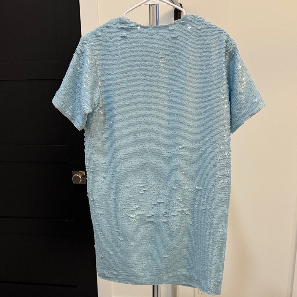 The Frankie Shop Light Blue Sequin Mini Dress - Picture 3 of 6